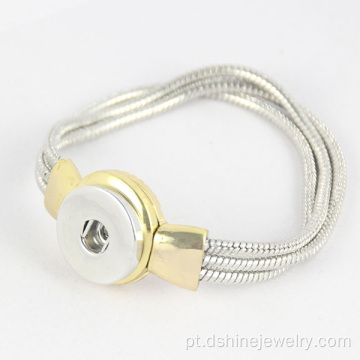 Cobra cadeia Noosa botão pulseira pulseira Snap DIY para mulheres